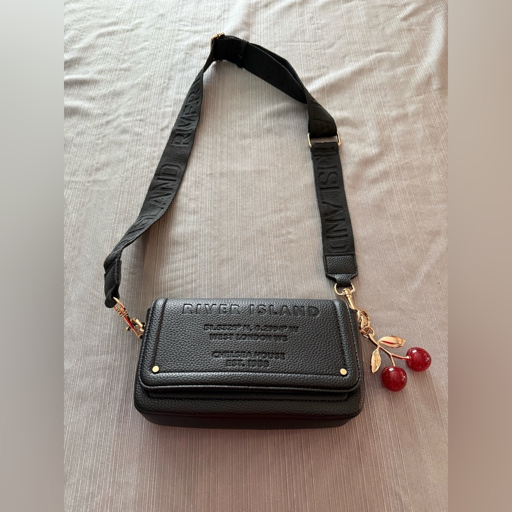 River Island Embossed Black Leather Bag